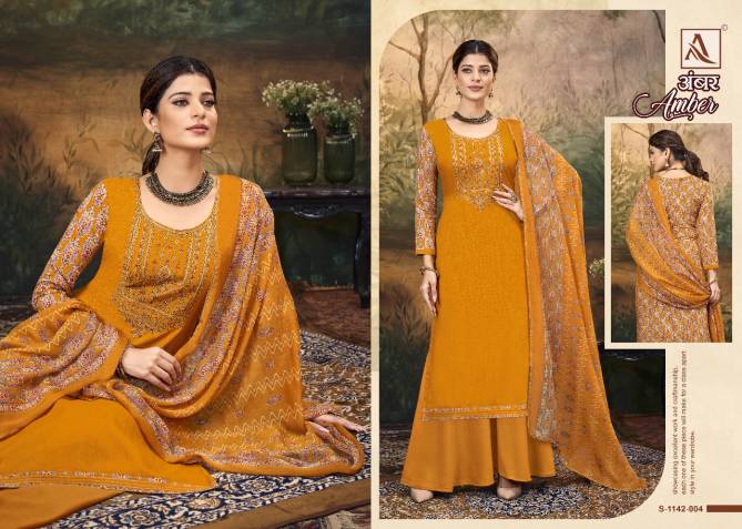 Alok Amber Fancy Embroidered Wholesale Dress Material Catalog